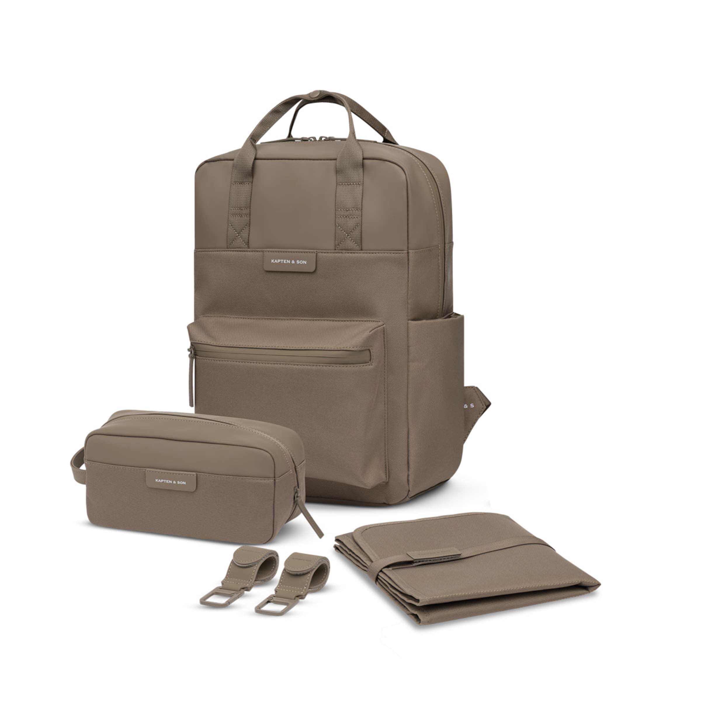 Kapten & Son Bergen Pro Diaper Backpack Set Walnut Wickelrucksack In Walnut