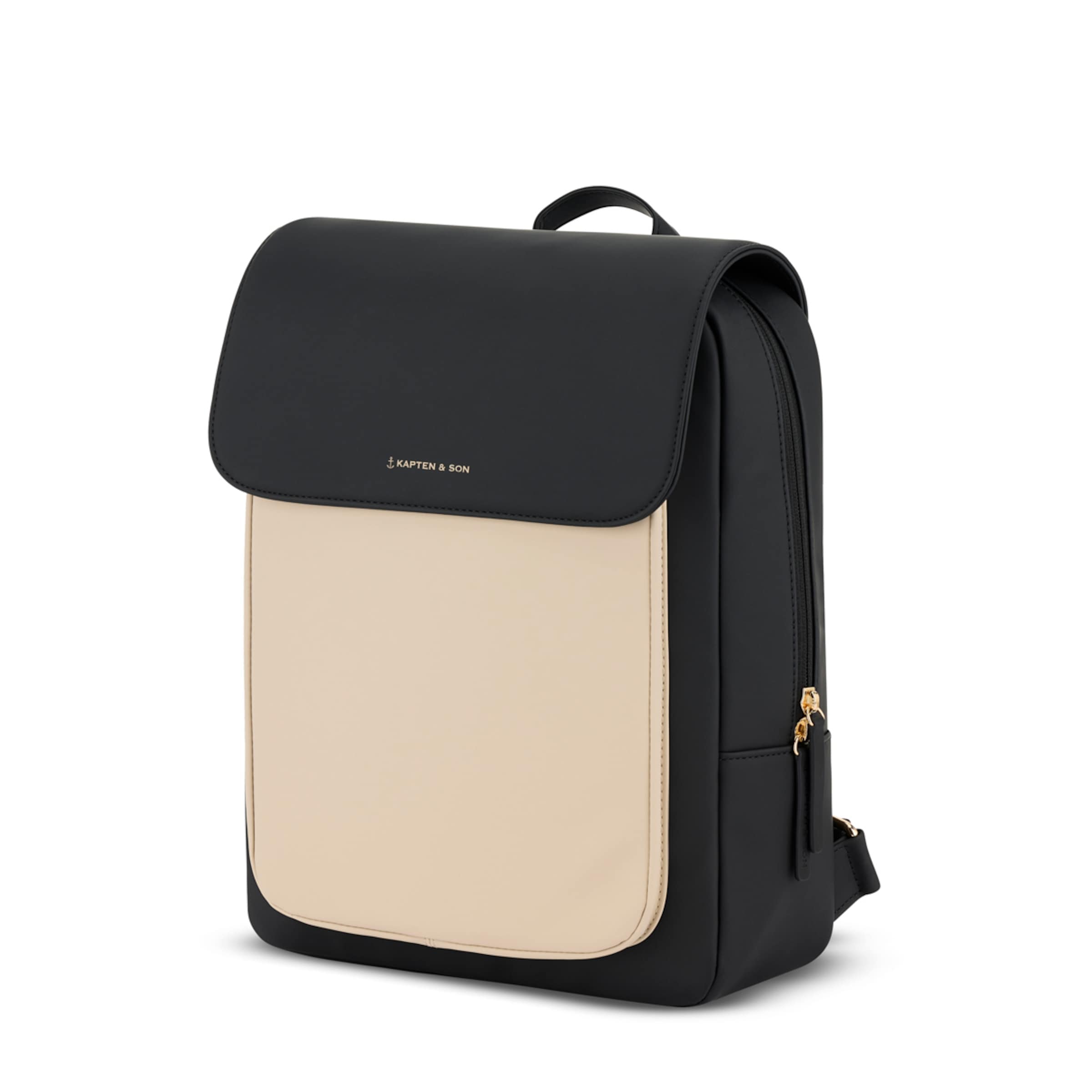 Kapten & Son Tromso Cream Black Rucksack In Creme