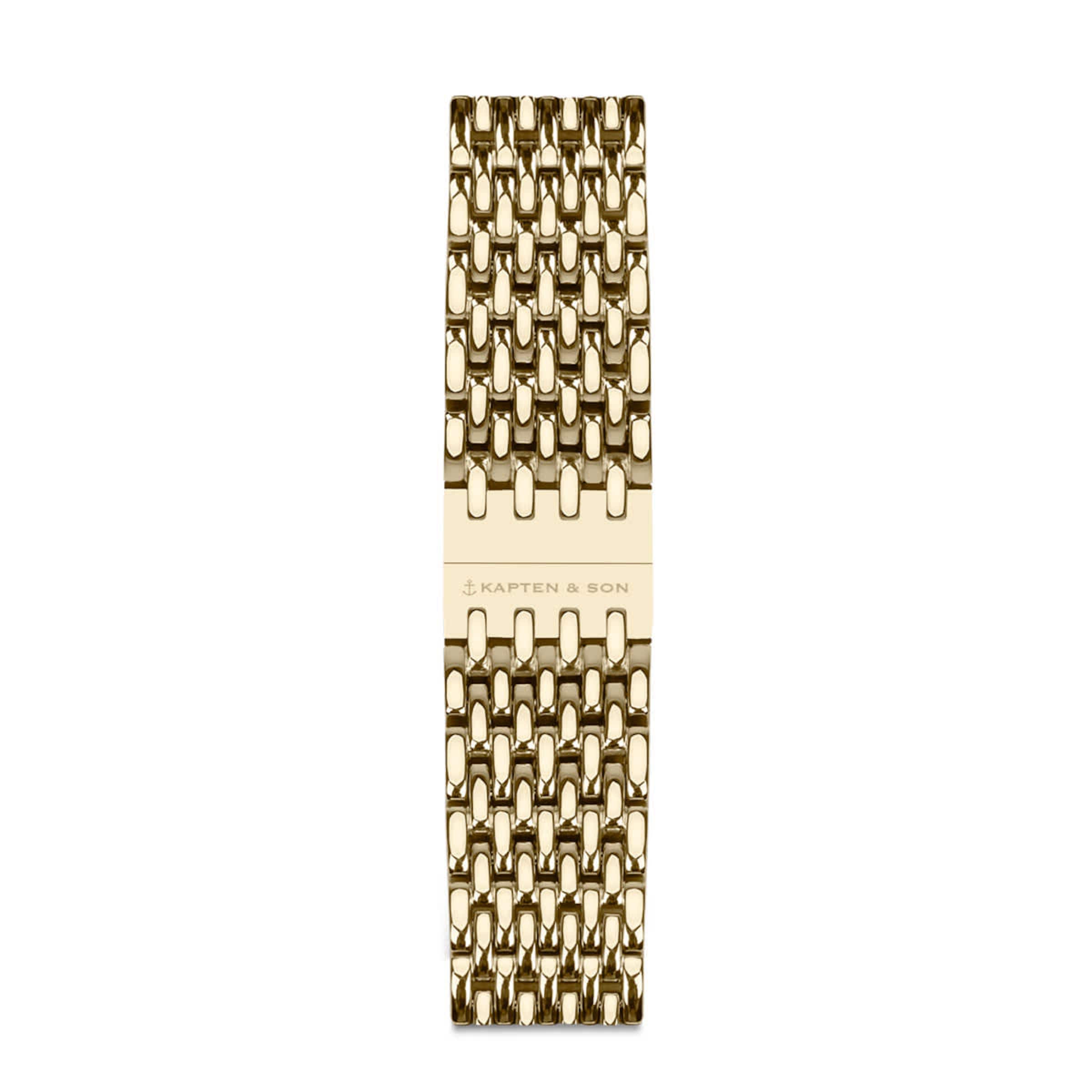 Kapten & Son Uhrenarmband Woven Steel Strap Light Gold