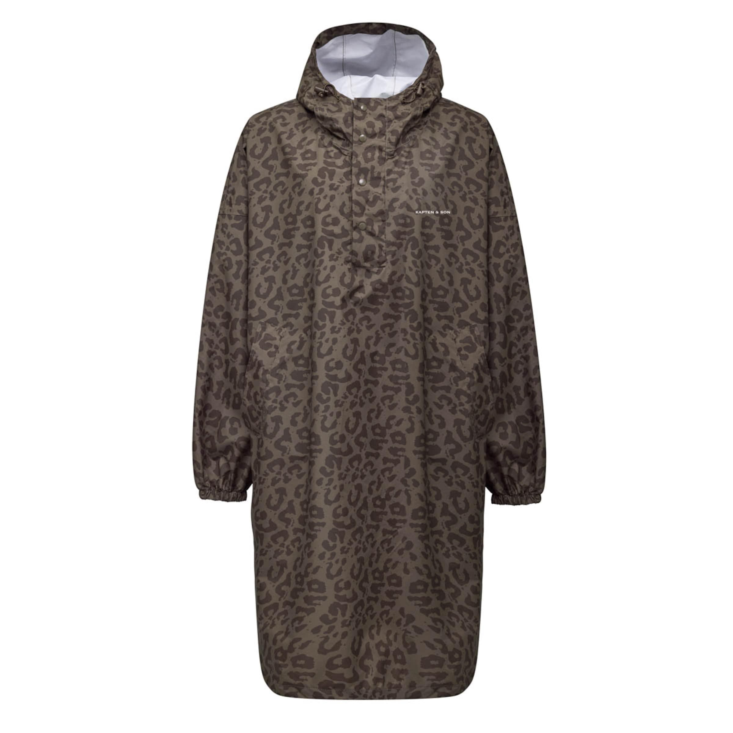 Kapten & Son Rain Poncho Leo Dark Brown In